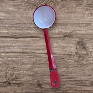 Vintage Red & White Enamelware Ladle or Dipper